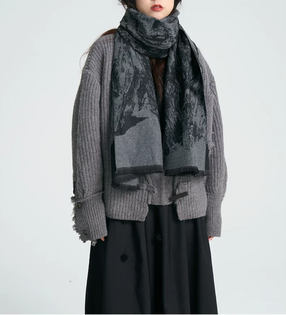 Soft Ruin Ink Wash Scarf