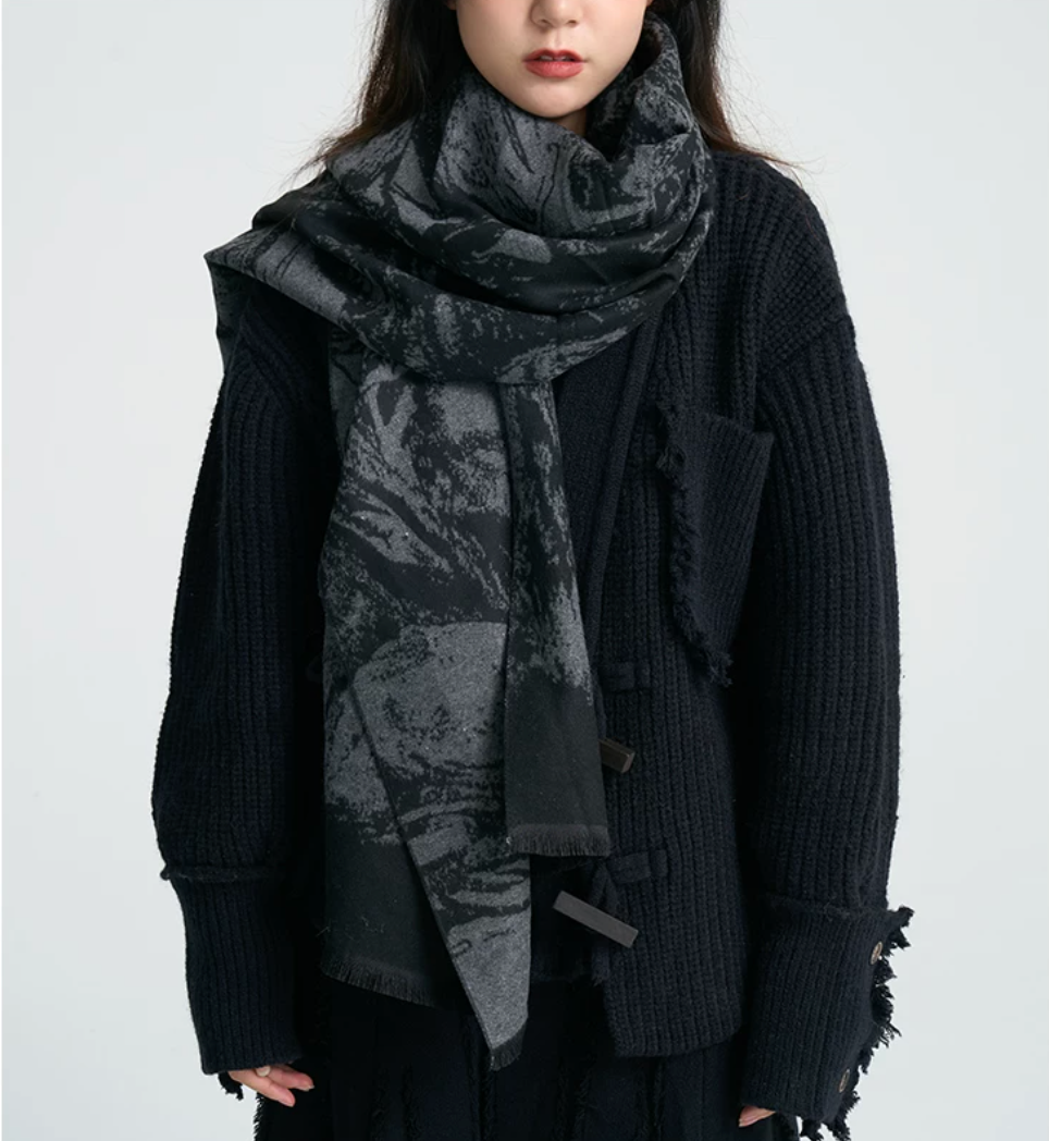 Soft Ruin Ink Wash Scarf