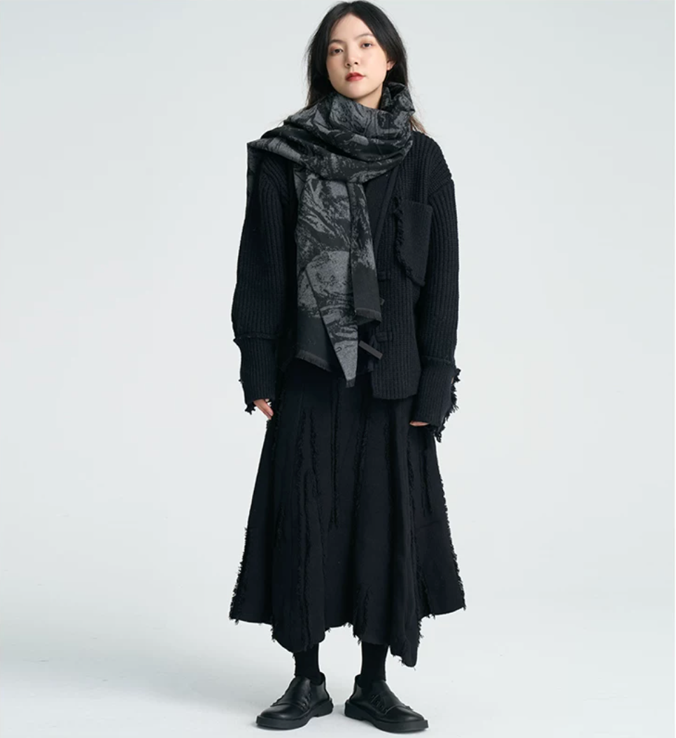 Soft Ruin Ink Wash Scarf