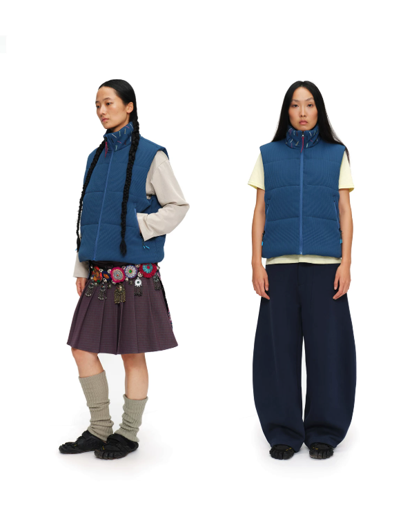 Scatter Stitch Waffle Vest in Prussian Blue