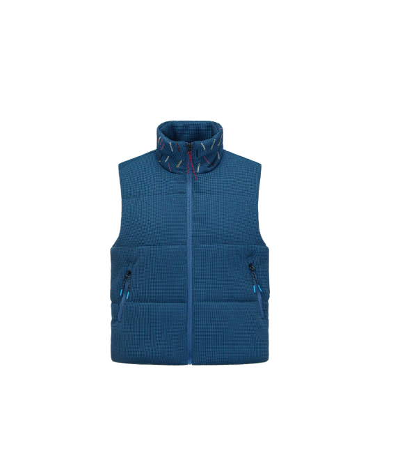 Scatter Stitch Waffle Vest in Prussian Blue