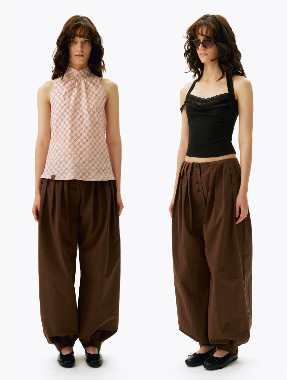 Multi-Pleated Balloon Trousers