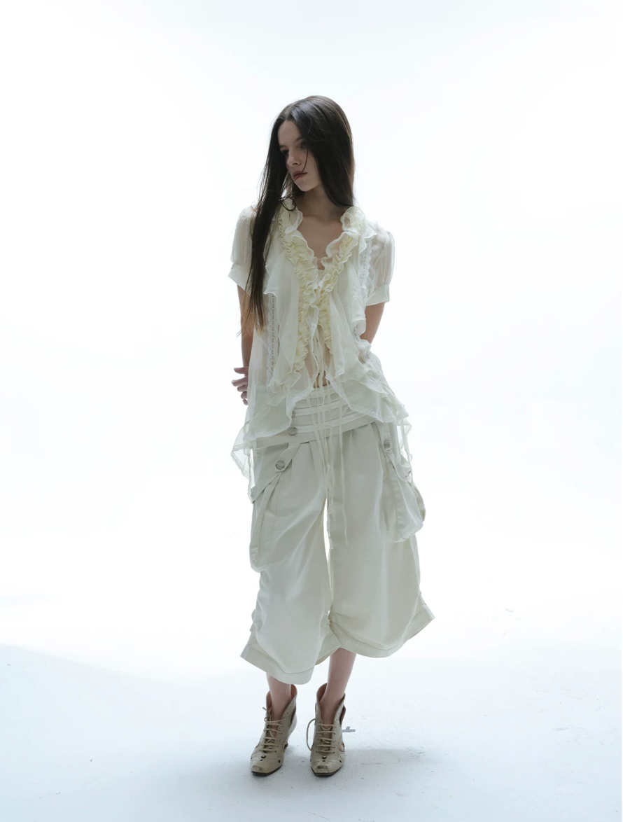 Sartre Chiffon Ruffle Blouse