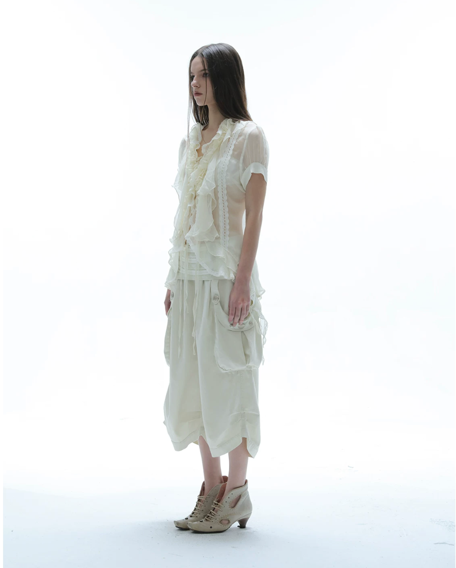 Sartre Chiffon Ruffle Blouse