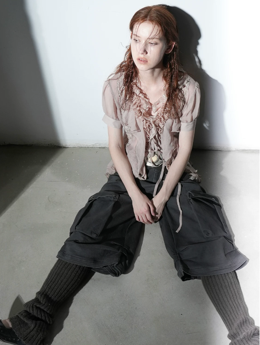 Sartre Chiffon Ruffle Blouse