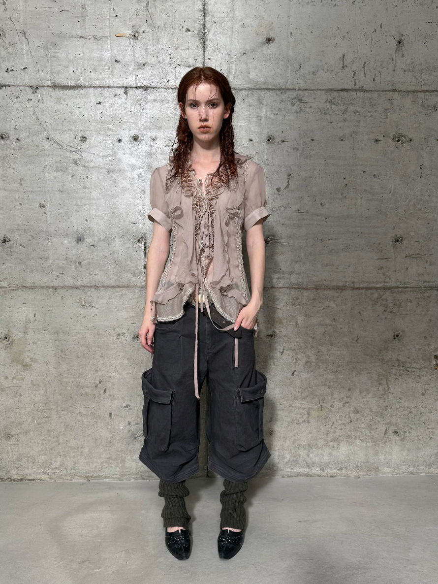 Sartre Chiffon Ruffle Blouse
