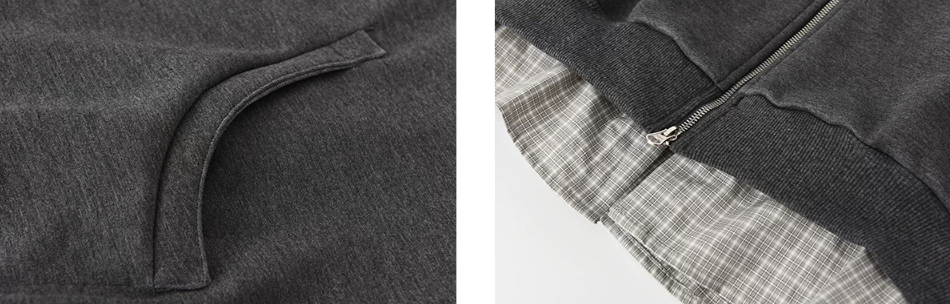 Detachable Plaid Layer Hoodie