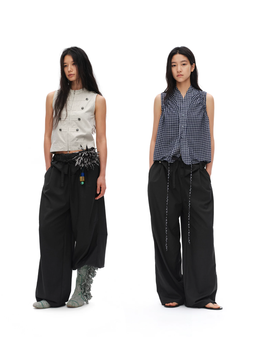 Rolled Tulip Waist Trousers