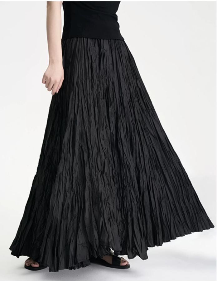 Shadow Crinkle Maxi Skirt
