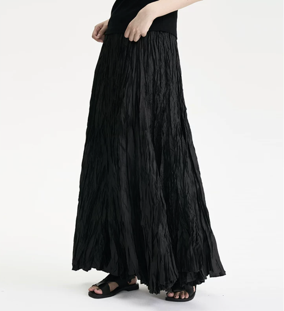 Shadow Crinkle Maxi Skirt