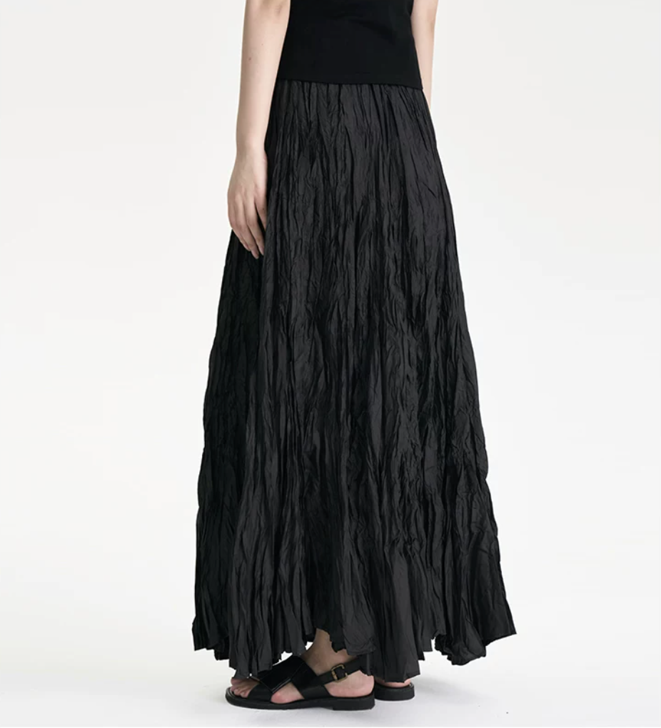 Shadow Crinkle Maxi Skirt