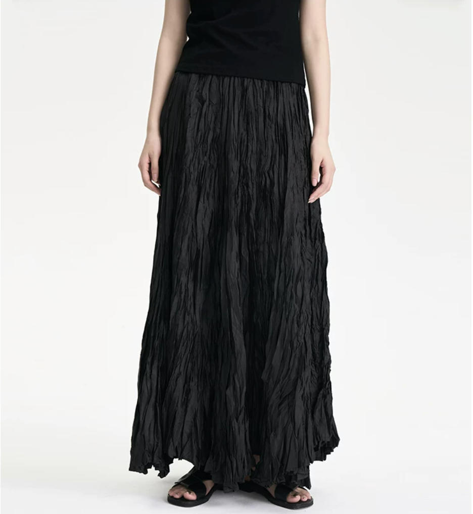 Shadow Crinkle Maxi Skirt
