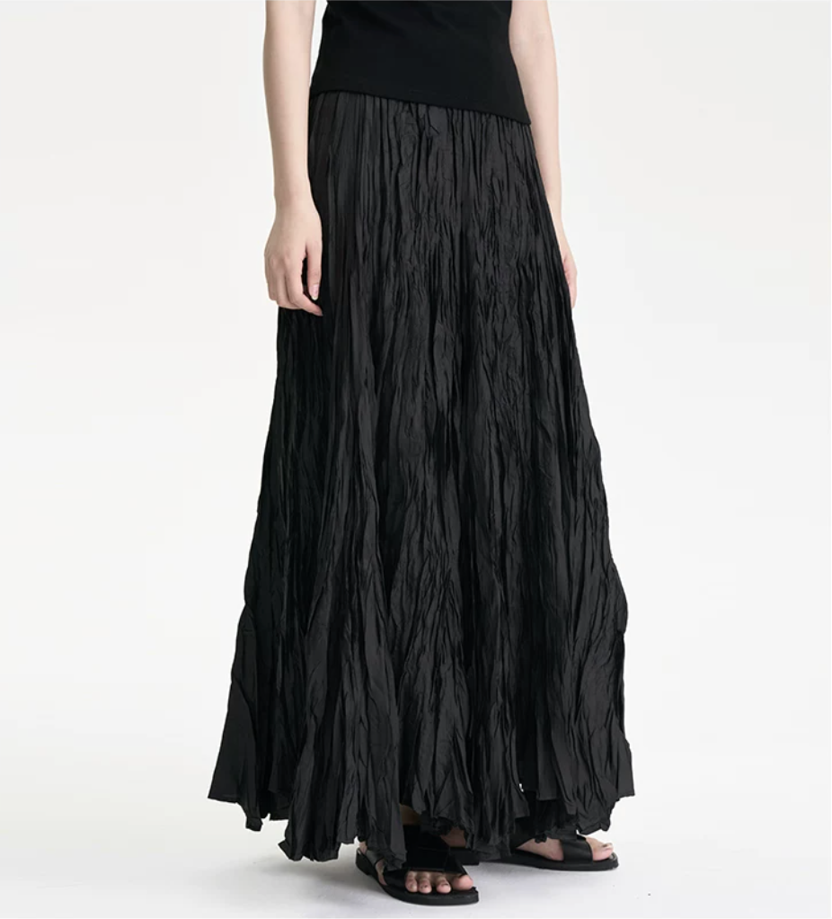 Shadow Crinkle Maxi Skirt