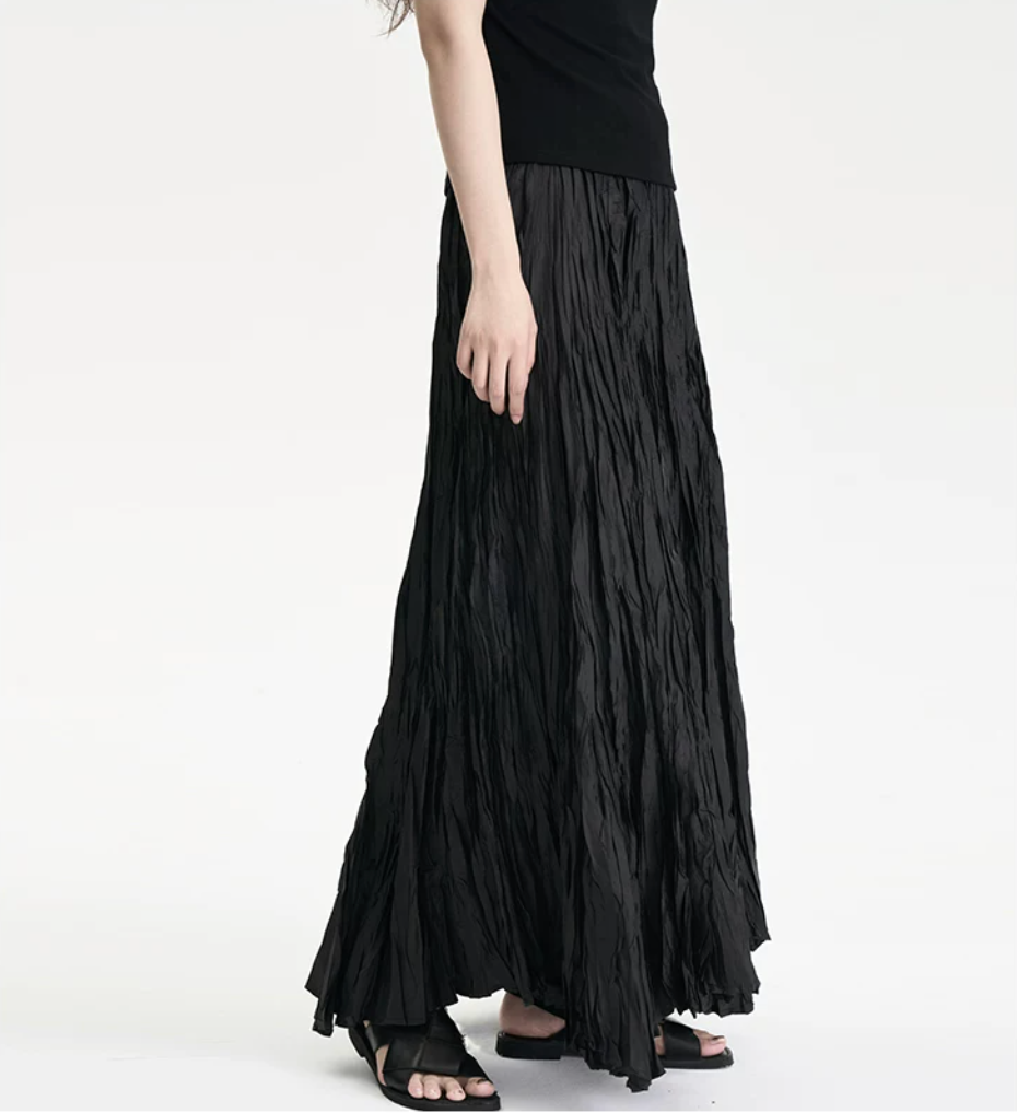 Shadow Crinkle Maxi Skirt