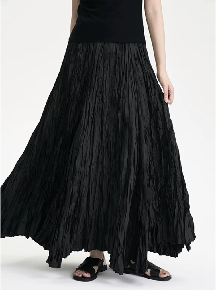 Shadow Crinkle Maxi Skirt