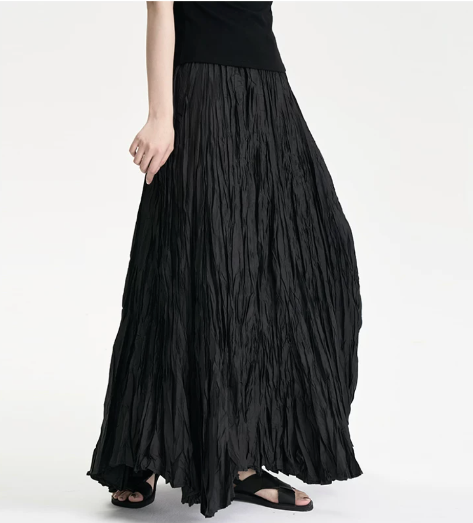 Shadow Crinkle Maxi Skirt