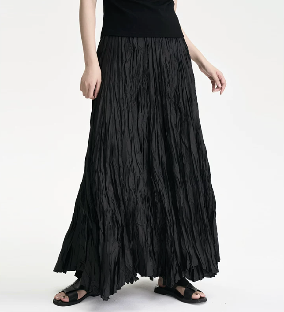 Shadow Crinkle Maxi Skirt