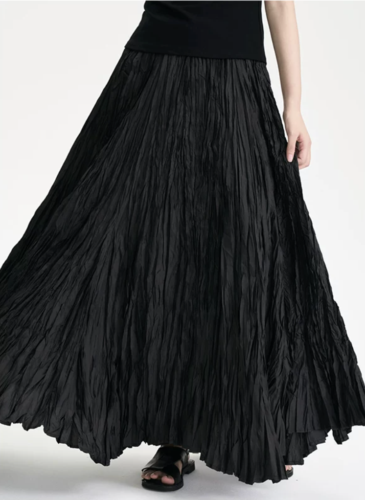 Shadow Crinkle Maxi Skirt