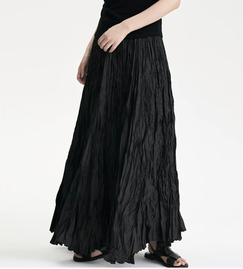 Shadow Crinkle Maxi Skirt