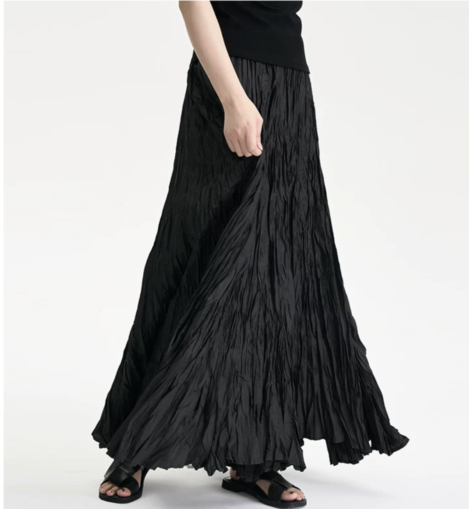 Shadow Crinkle Maxi Skirt