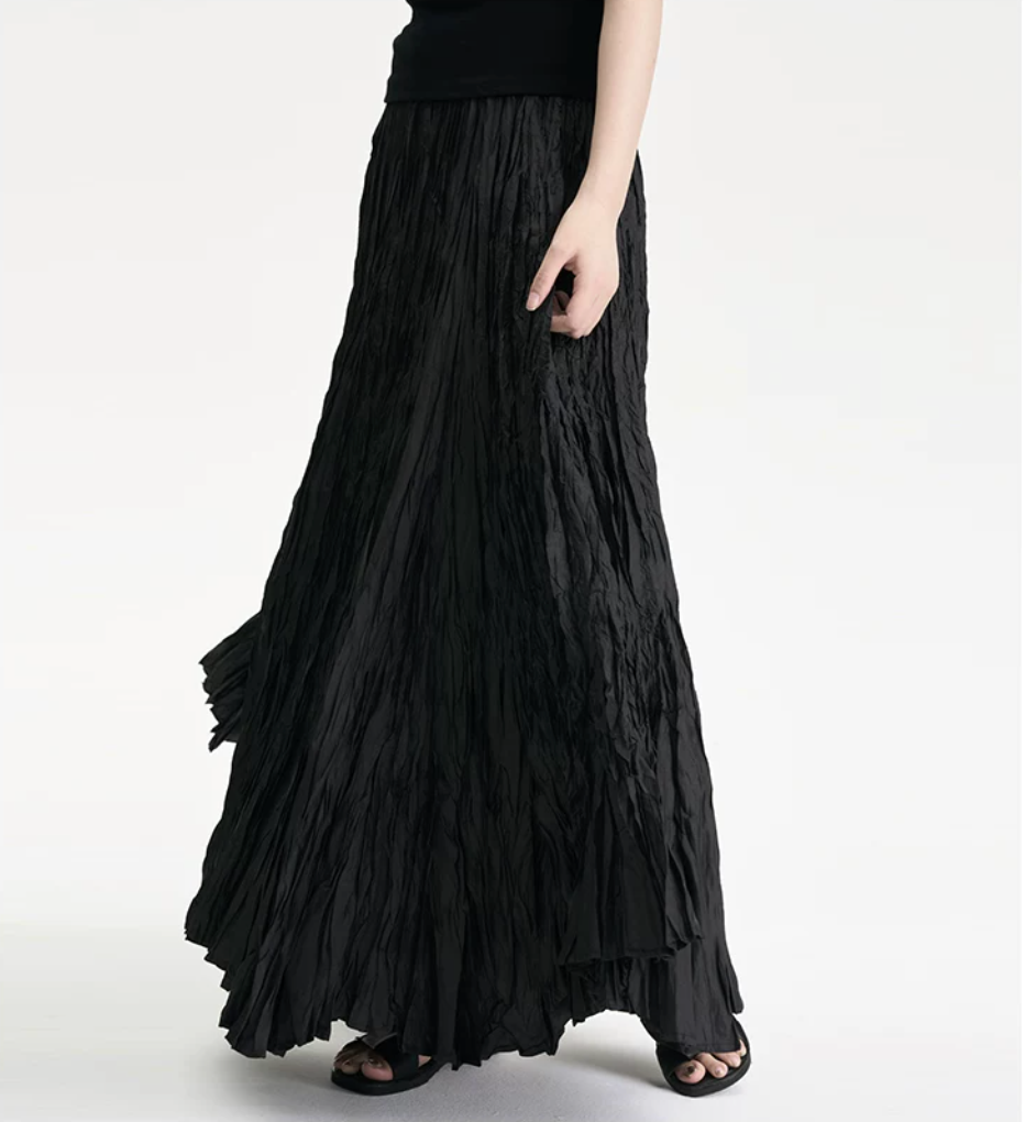 Shadow Crinkle Maxi Skirt