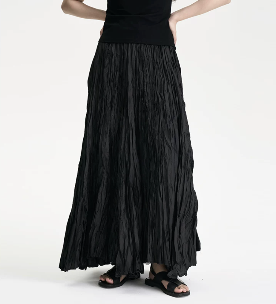 Shadow Crinkle Maxi Skirt
