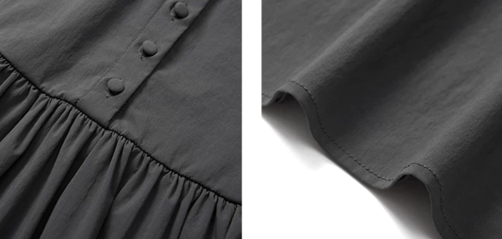 Buttonfront Gathered Maxi Dress