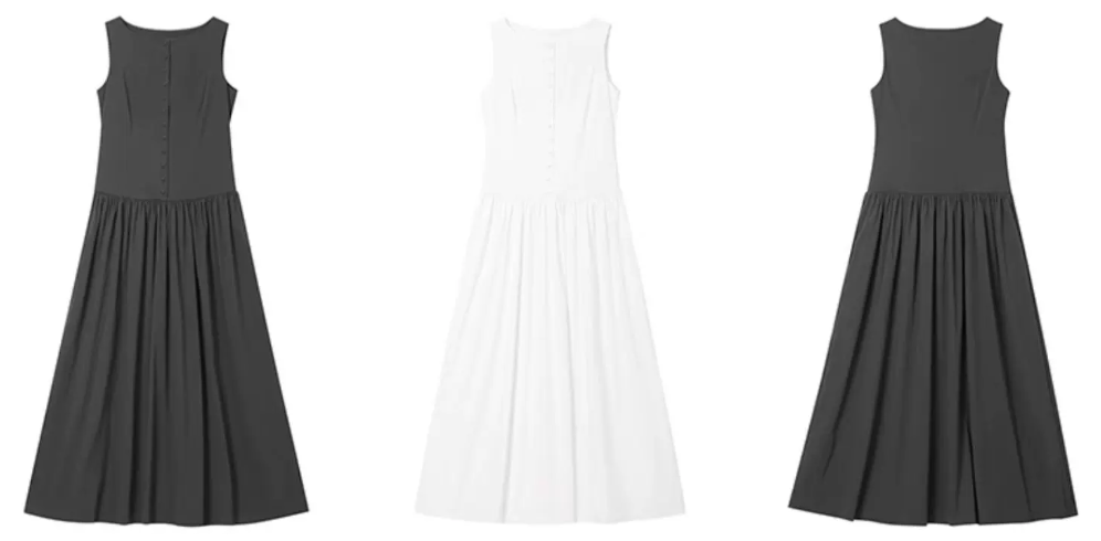 Buttonfront Gathered Maxi Dress