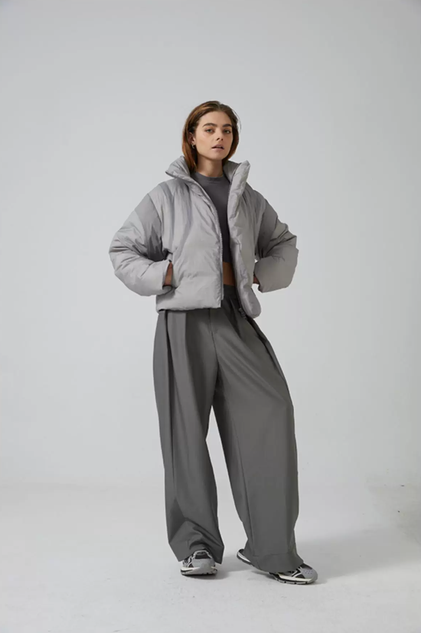 Draped Wide-Leg Trousers
