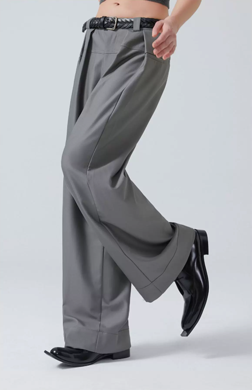 Draped Wide-Leg Trousers