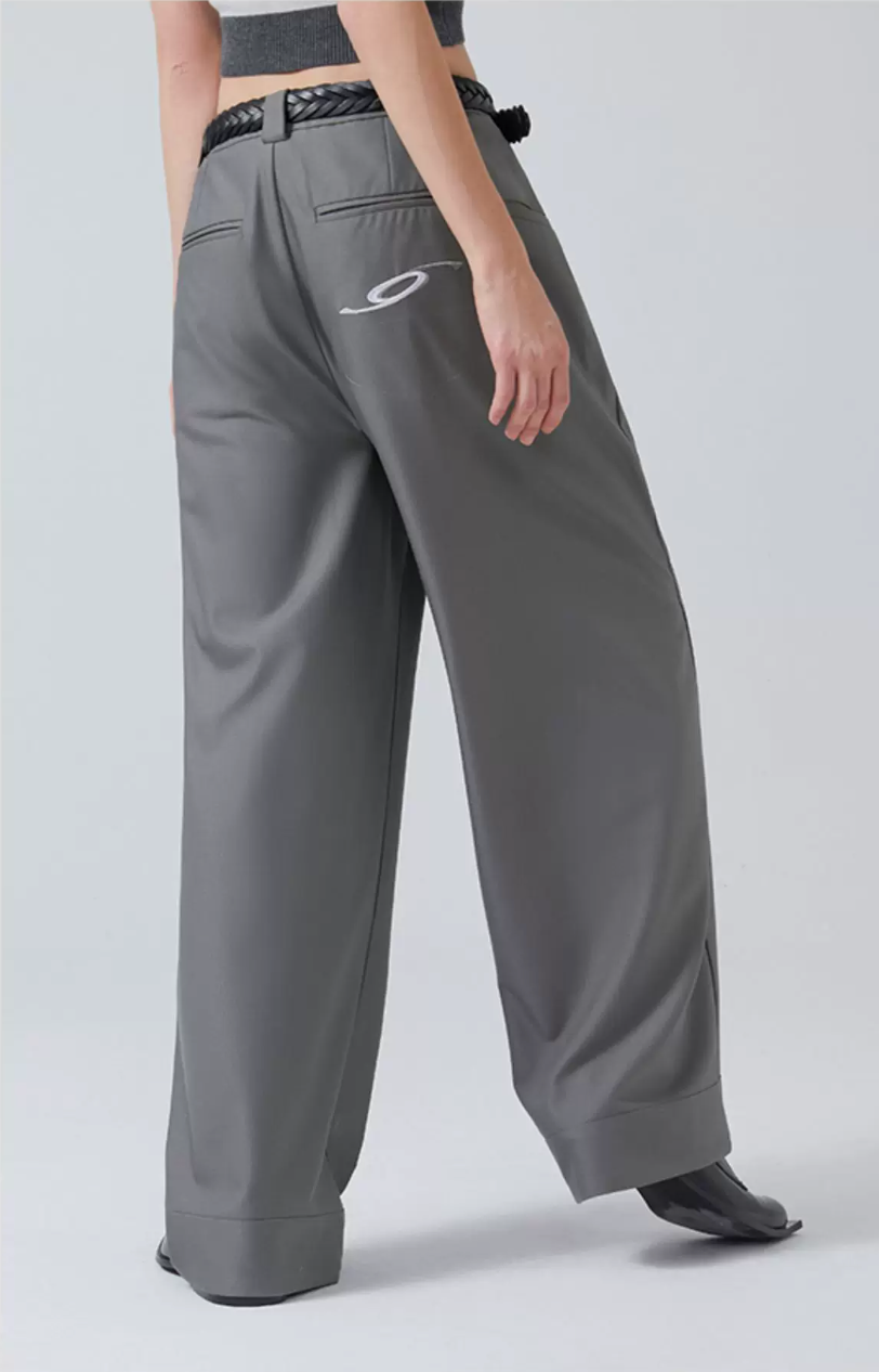 Draped Wide-Leg Trousers