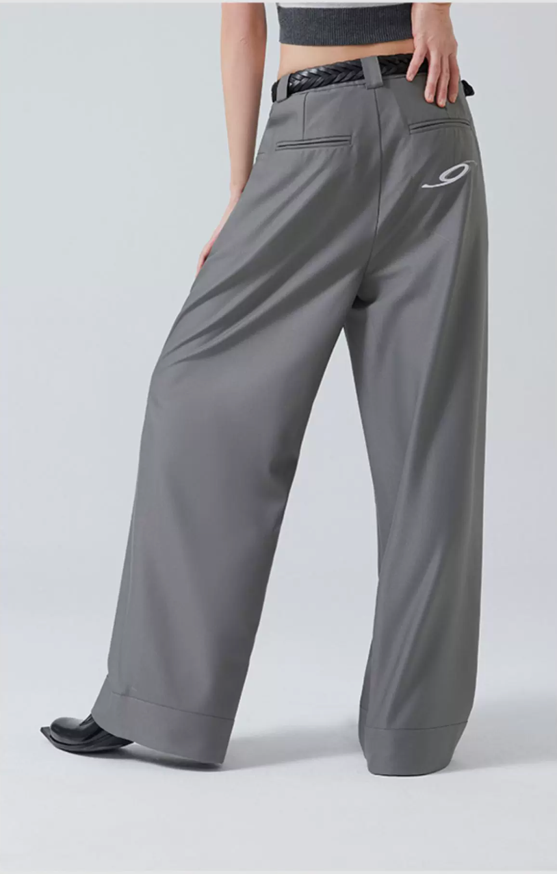 Draped Wide-Leg Trousers
