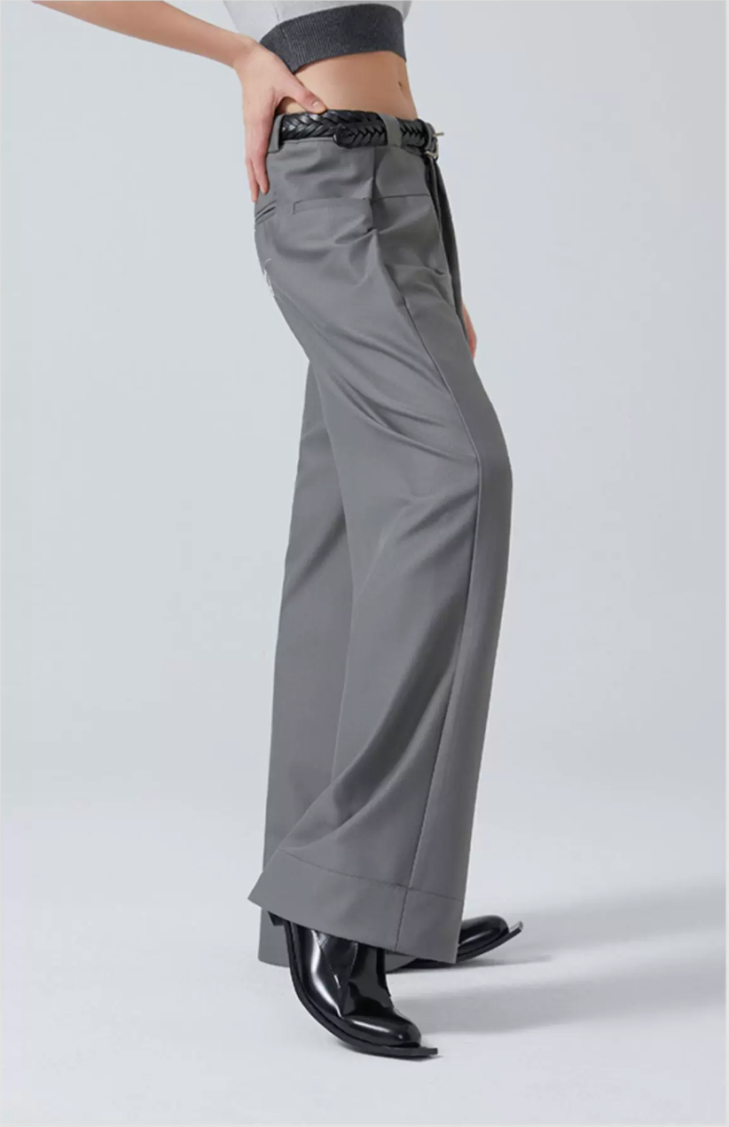 Draped Wide-Leg Trousers