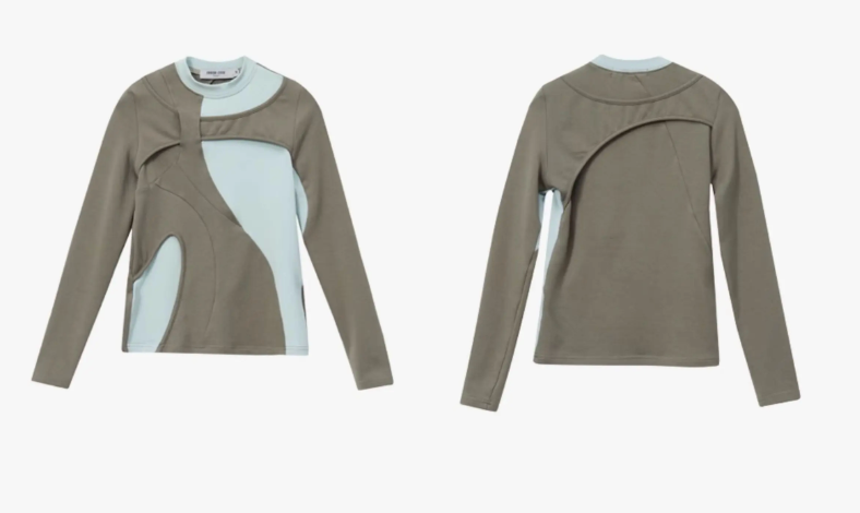 Irregular Panelled Long-Sleeved Top