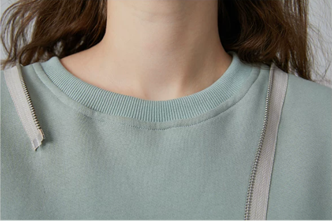 Detachable Hood Colourblock Sweatshirt – Light Sage