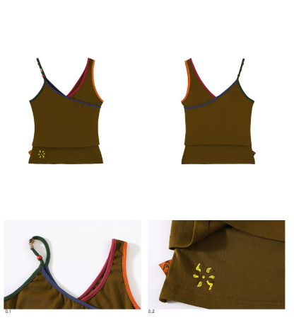 Tricolor Beaded Strap Tank