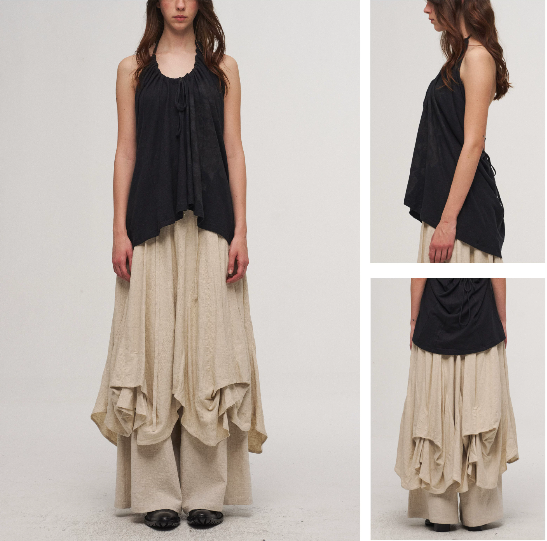 Dune Cascade Linen Skirt