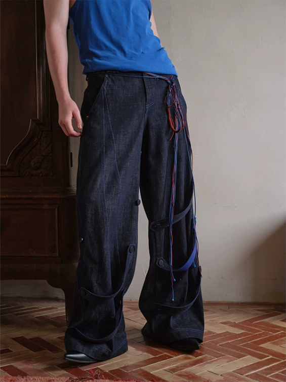 Blue Infiltration | Tidal Current Denim Trousers