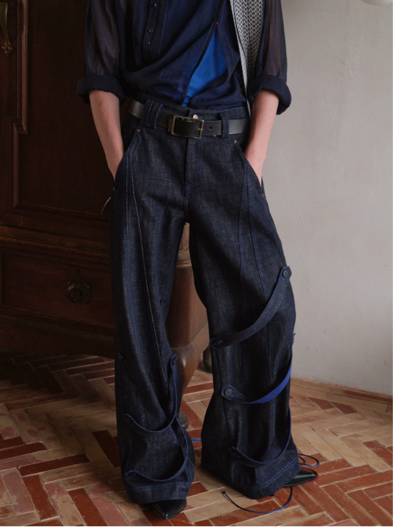 Blue Infiltration | Tidal Current Denim Trousers