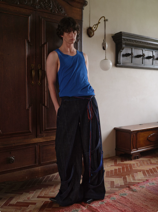 Blue Infiltration | Tidal Current Denim Trousers