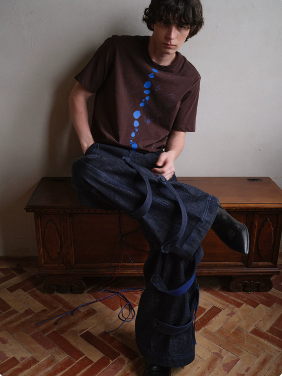 Blue Infiltration | Tidal Current Denim Trousers