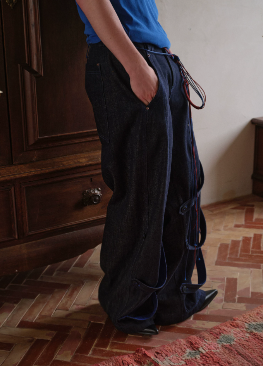 Blue Infiltration | Tidal Current Denim Trousers