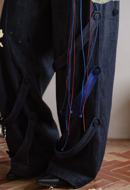 Blue Infiltration | Tidal Current Denim Trousers