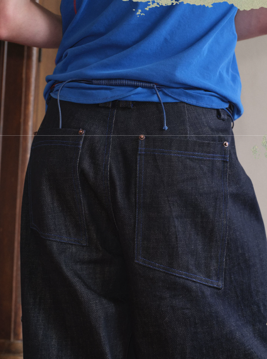 Blue Infiltration | Tidal Current Denim Trousers