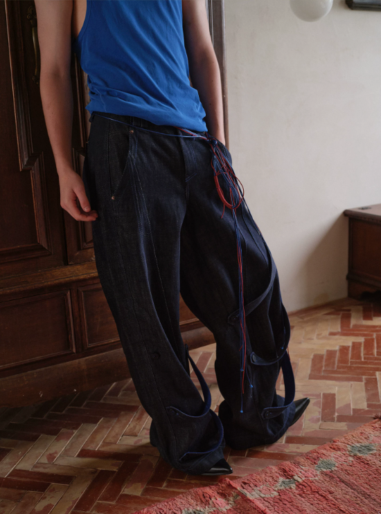 Blue Infiltration | Tidal Current Denim Trousers