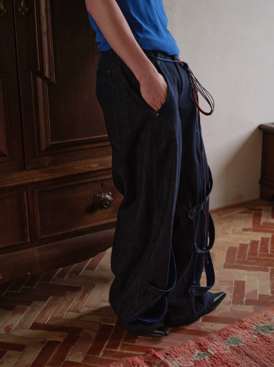 Blue Infiltration | Tidal Current Denim Trousers