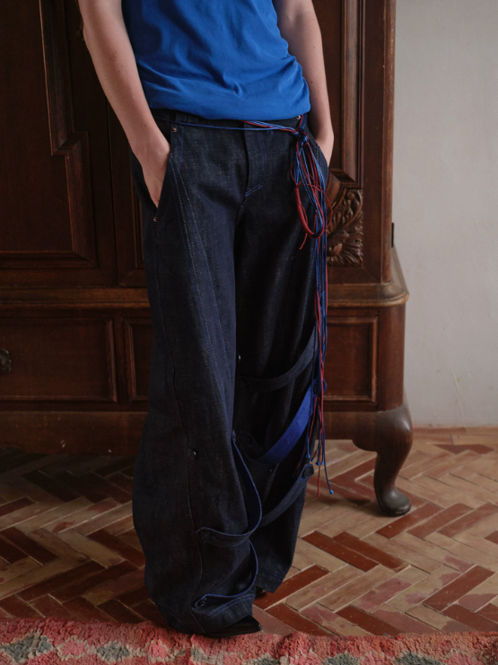 Blue Infiltration | Tidal Current Denim Trousers