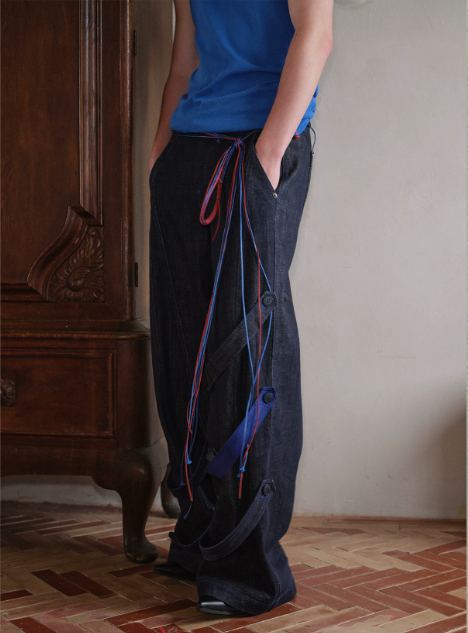 Blue Infiltration | Tidal Current Denim Trousers