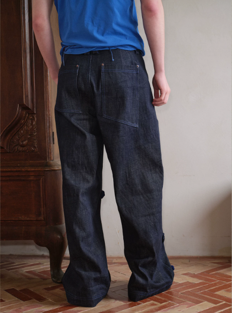 Blue Infiltration | Tidal Current Denim Trousers
