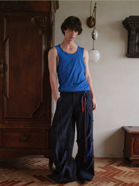 Blue Infiltration | Tidal Current Denim Trousers